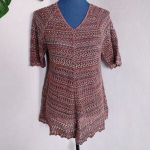 212 V Neck Mesh Multi Color Sweater
